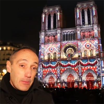 Bruno Seillier, ancien historien de l'ICES crée un spectacle son et lumière sur la cathédrale Notre Dame de Paris