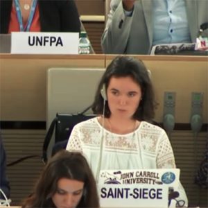 Mathilde Chesnard de Sorbay, élèv de l'ICES en stage à l'ONU