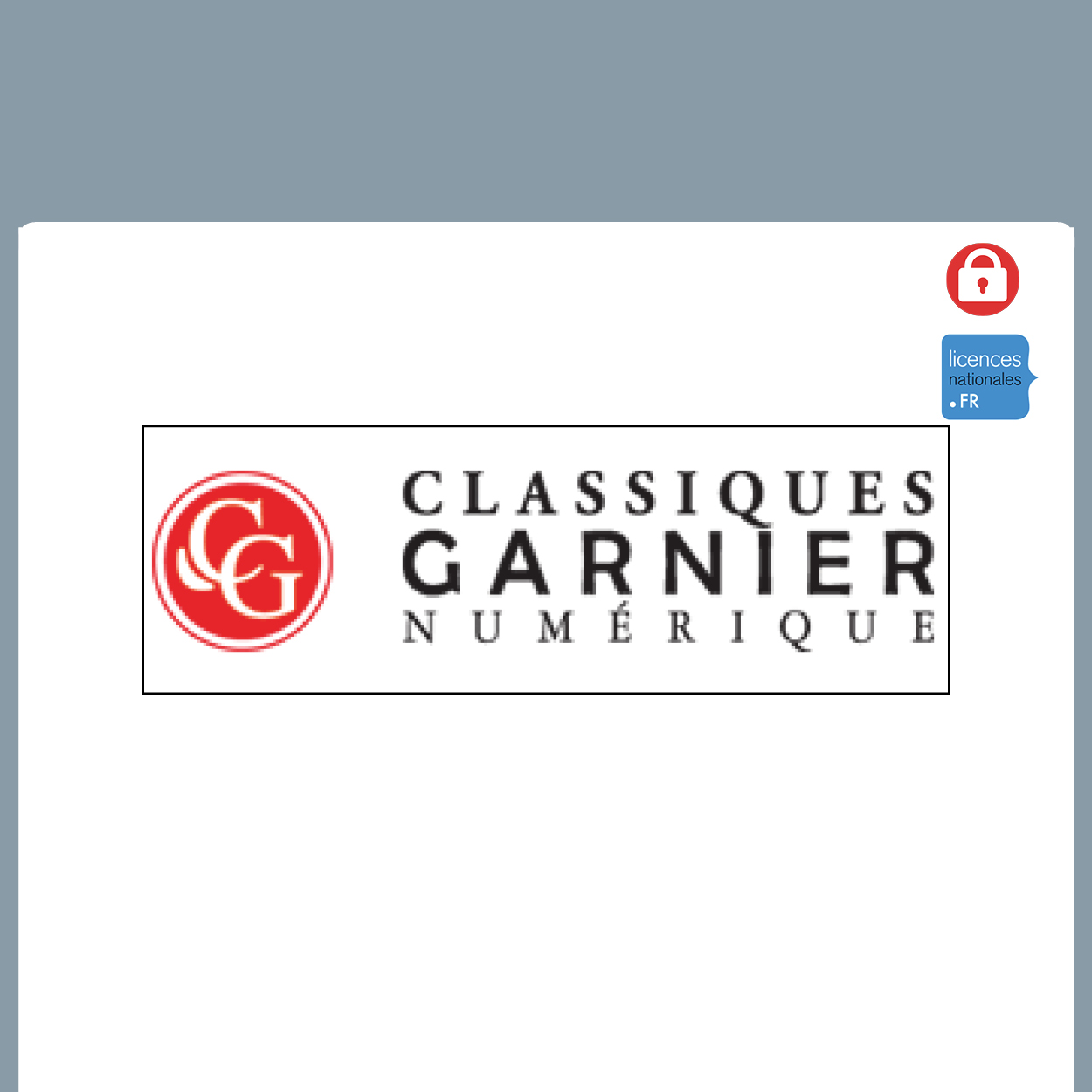 visuel Classiques Garnier Numérique 