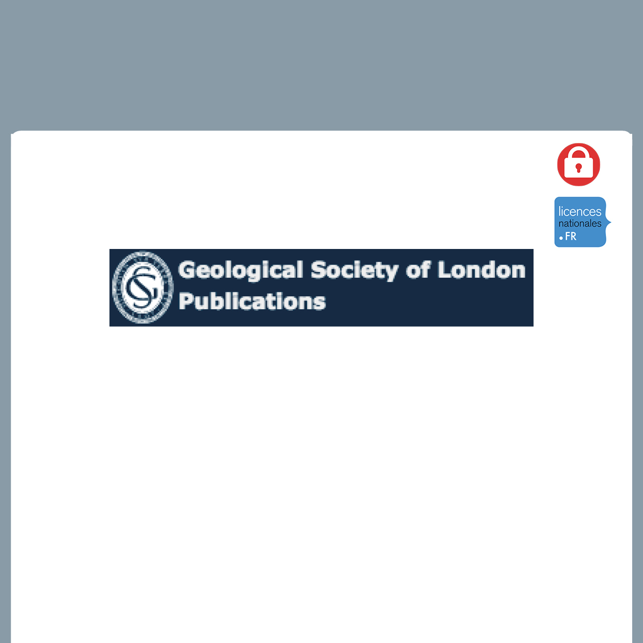 visuel Geological Society of London publishing 