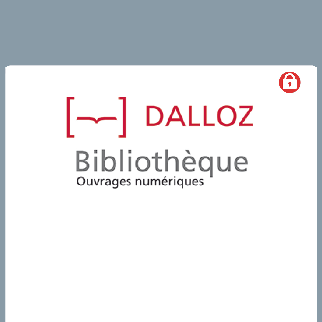 visuel Bibliothèque numérique Dalloz
