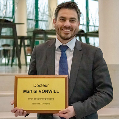 Martial Vonwill : Docteur en Droit et Science politique, spécialité Droit privé