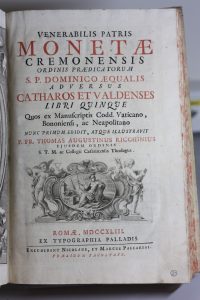 Adversus Catharos et Valdenses, de Monéta de Crémone