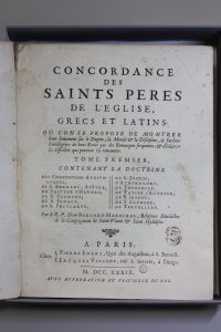 Concordance des Saints Pères de l'Église grecs et latins, de Dom Bernard Maréchal