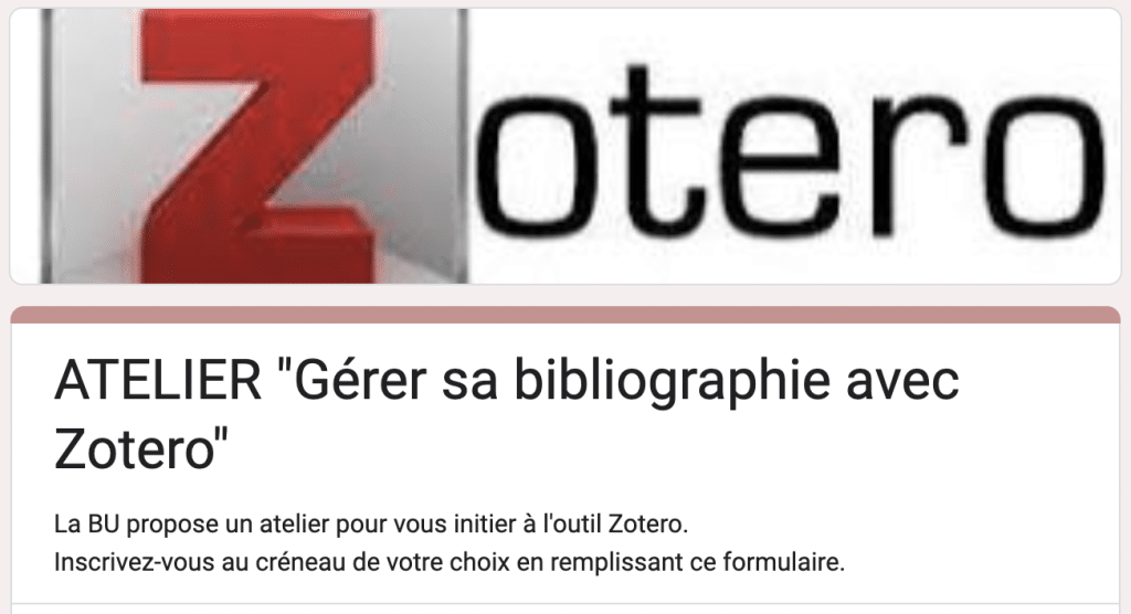 Atelier Zotero