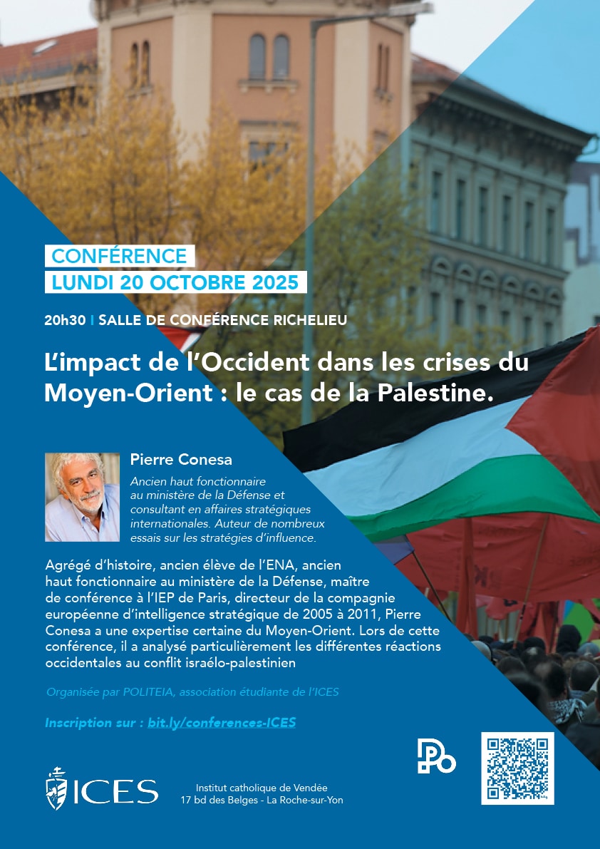 affiche avec monument et drapeau de la Palestine