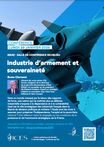 affiche pour la conférence du général Bruno Clermont sur l'armement