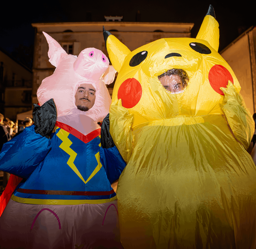 Deguisements Hussarde : cochon et pikachu